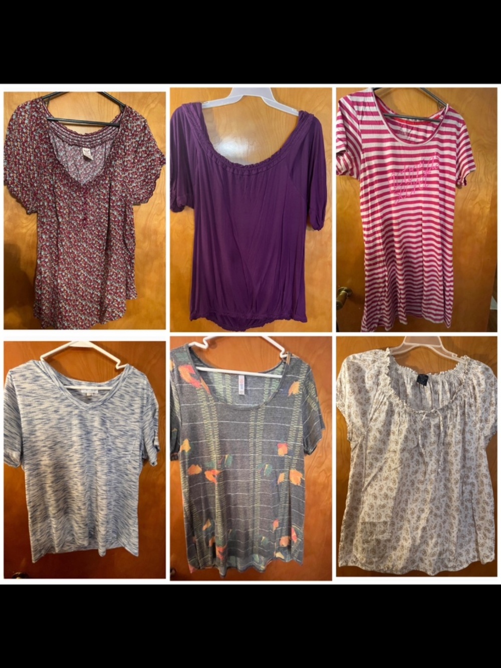 Bundle of 6 women’s short sleeve tops size XL Victoria Secret LuLaRoe & More!